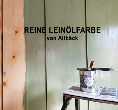 Allbaeck_reine_Leinoelfarbe_schaerengrau_auf_Holzwand Allbaeck_reine_Leinoelfarbe_schaerengrau_auf_Holzwand
